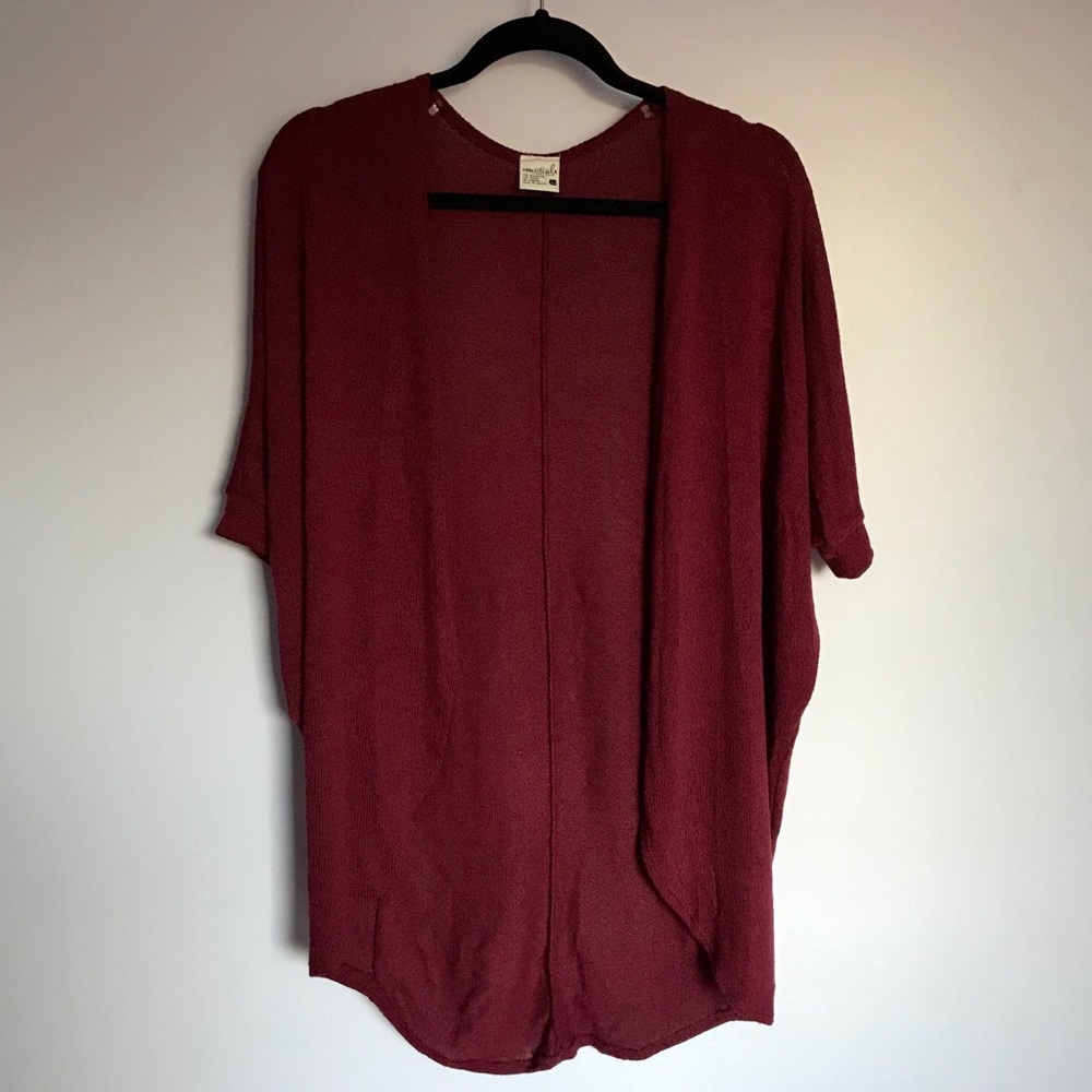 Essentials by Full Tilt Burgundy Cardigan